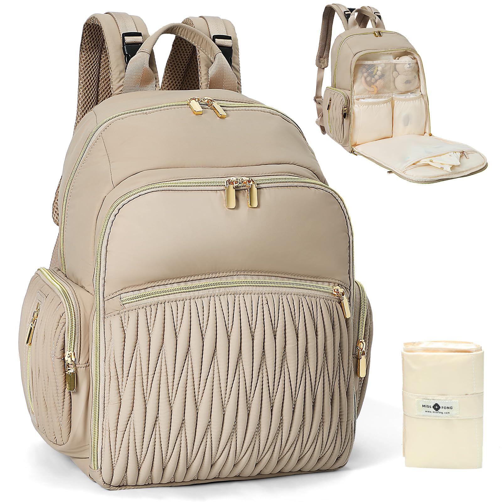 Miss Fong Diaper Bag Backpack (Khaki)