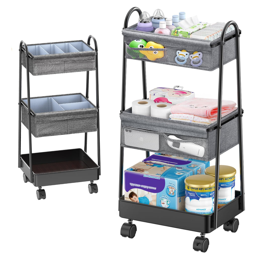 Modanais Baby Diaper Caddy Cart Organizer